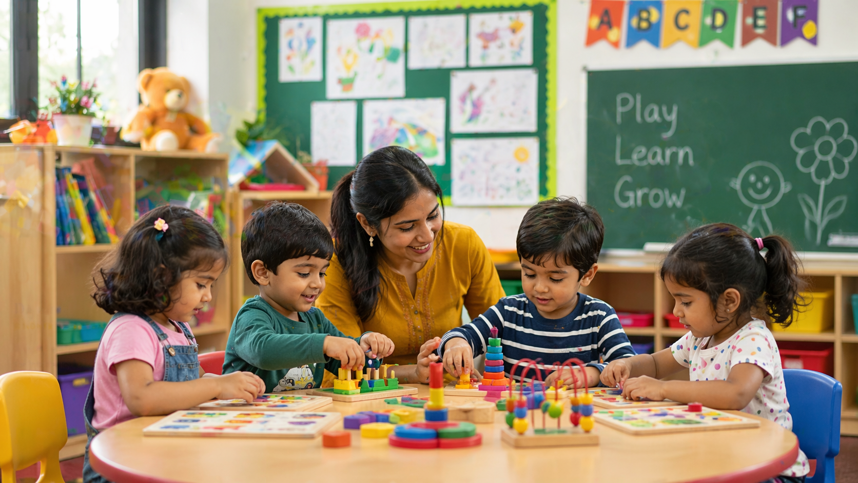 Daycare programme for 2-year-old toddlers at Shanthi Juniors Play School Cuddalore – safe and nurturing environment